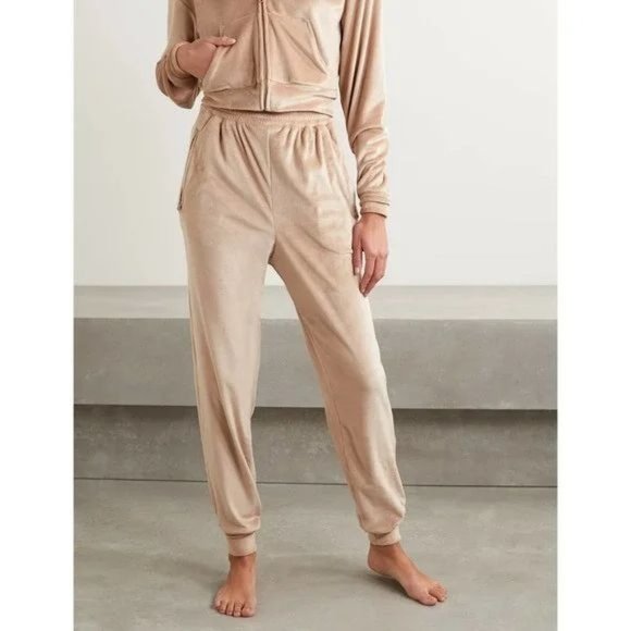 SKIMS Pants - Skims Velour Track Pants Joggers Fleece Lounge Sweatpants Honey Beige XL